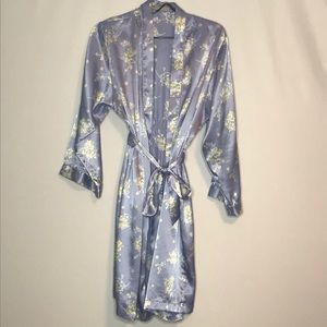 Valerie Stevens Blue Soft Floral Polyester Robe